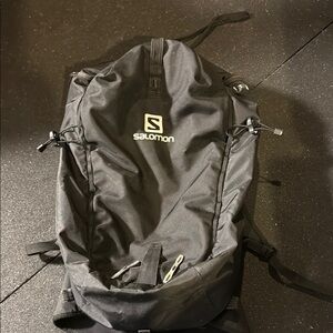 Salomon Black backcountry Backpack with Water-Resistant Fabric